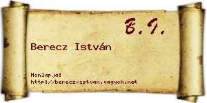Berecz István névjegykártya